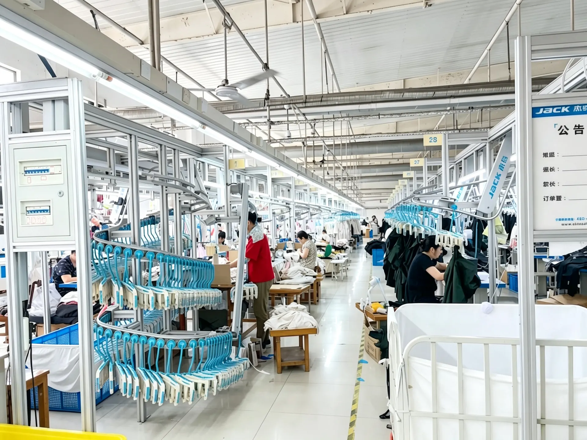 Workers assembling garments at KEEP MOVING