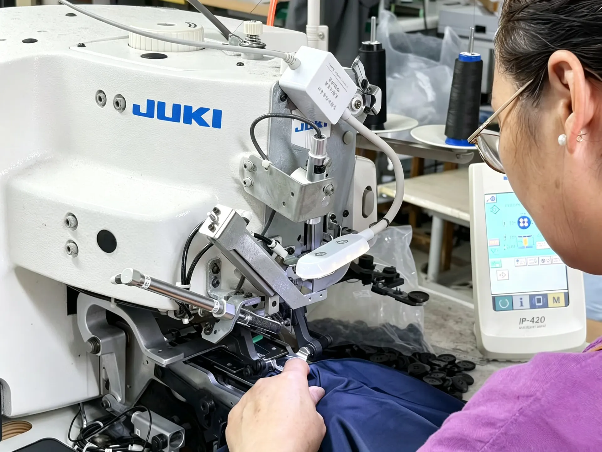 Industrial embroidery production line